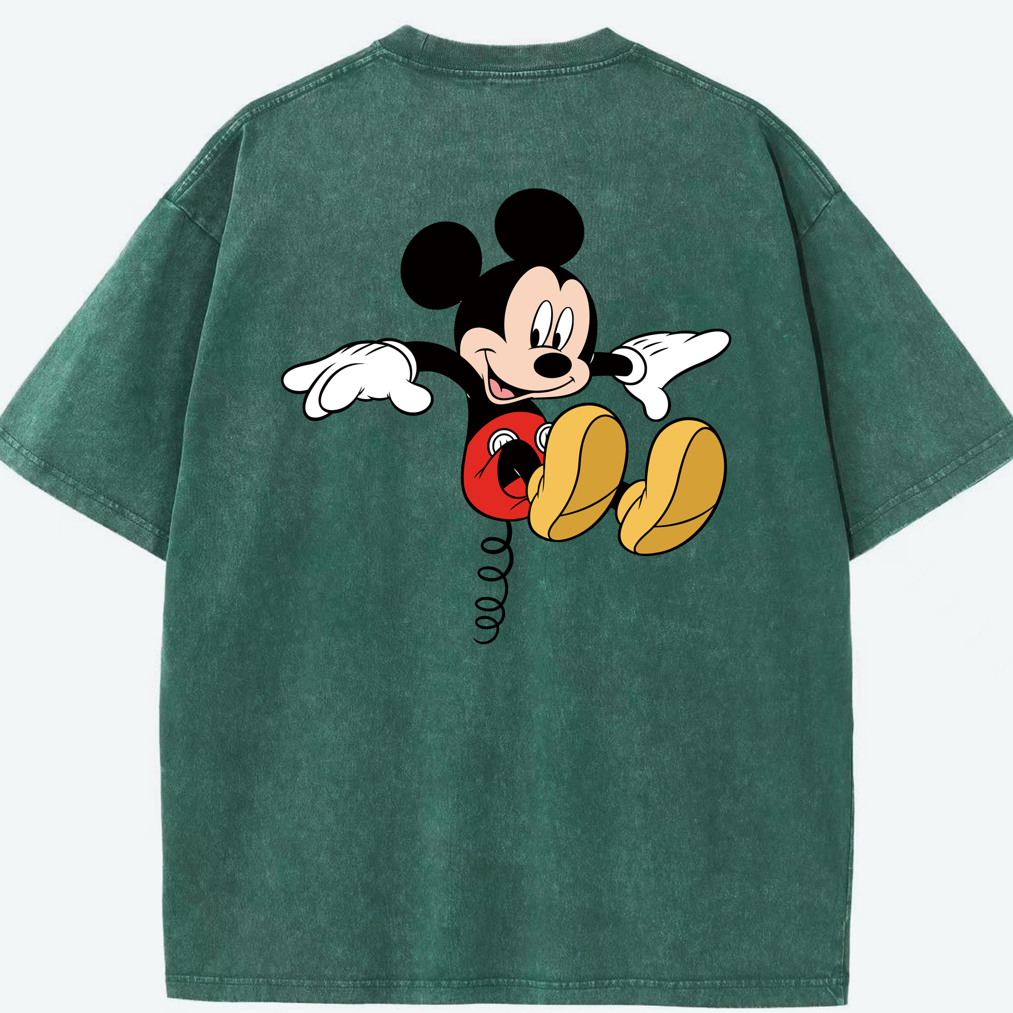 （画像用） ミッキーマウス Mickey Mouse 綿100% ヴィンテージ風 半袖Tシャツ（背面プリント）
